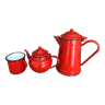 Vintage enamel teapot coffee maker set