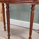 Half-moon console with glass top