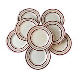 Set of 8 flat plates Gien 50s