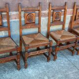 4 chaises basque en chêne