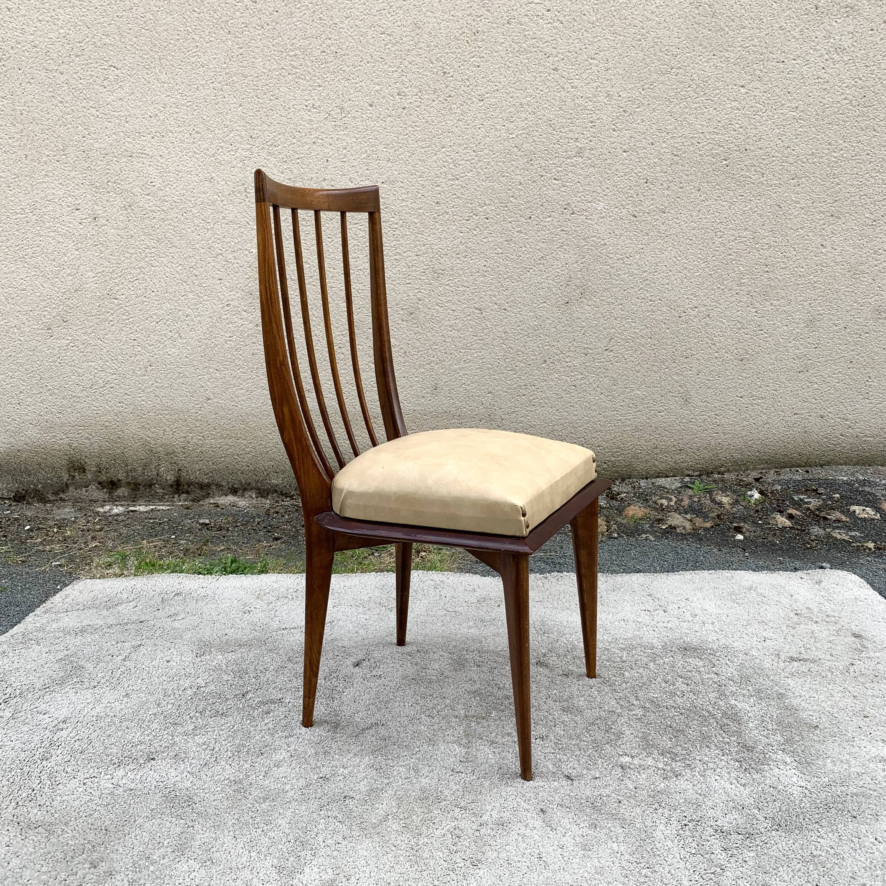 Set of 6 Scandinavian-inspired chairs from the 1960s