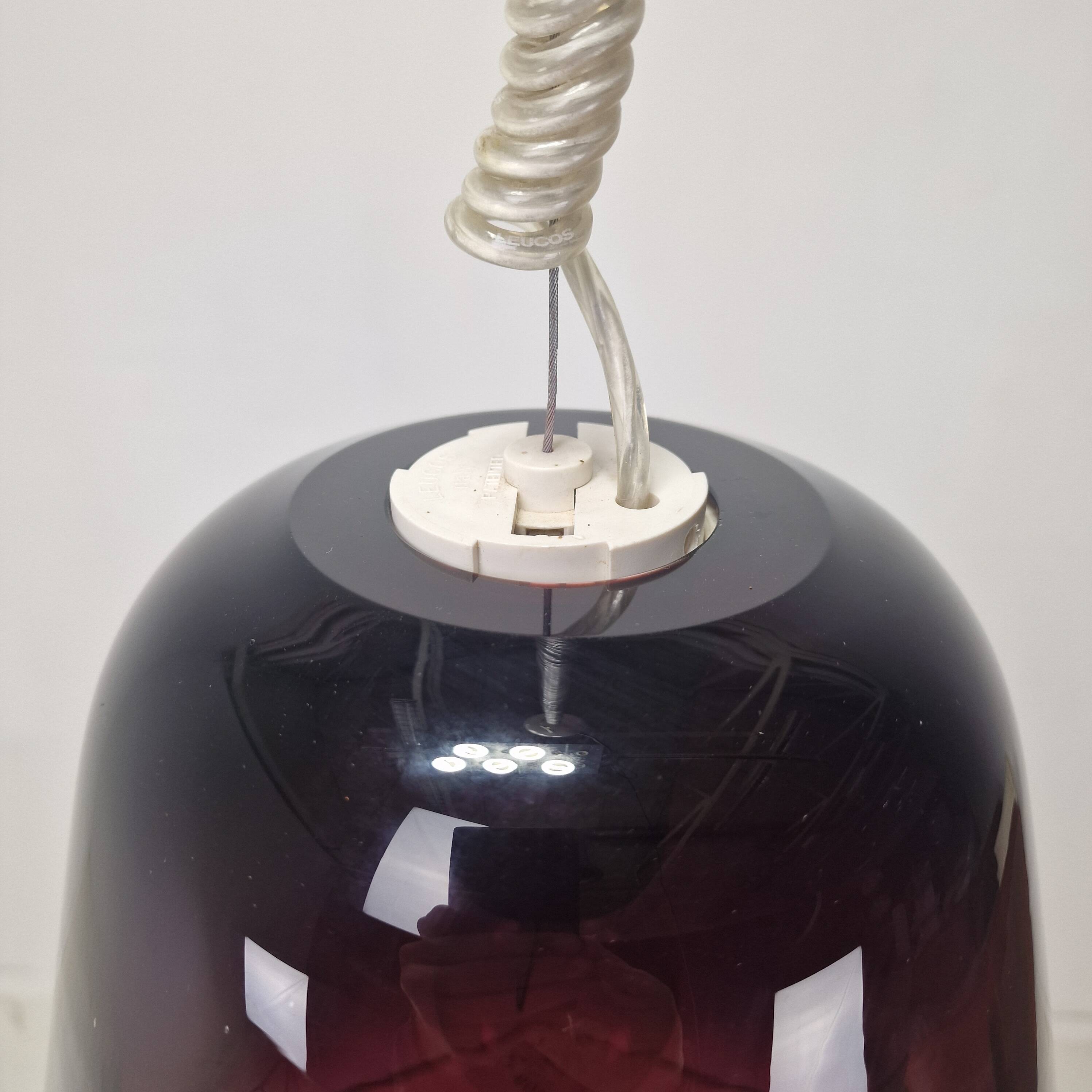 Italian Elegance – Leucos Pendant Light with Transparent Purple Murano Glas