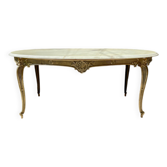 Vintage marble and bronze coffee table