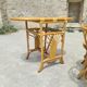 Table and chairs bistrot head to head rattan bamboo 1970