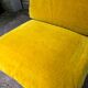 Vintage 80s yellow velvet armchair