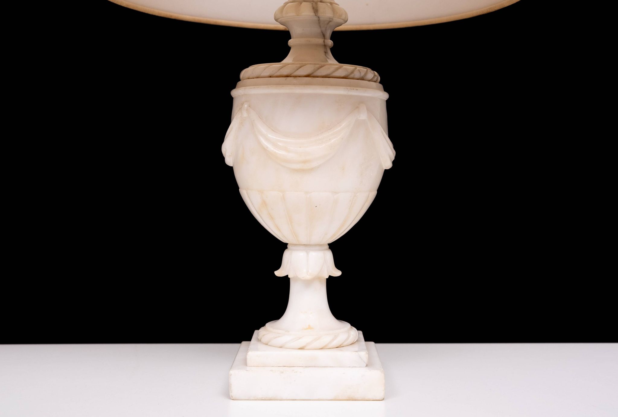 pair Classical Greek Alabaster Table lamps 1950s Italy