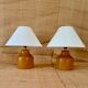 Two Danish lamps, 2x2 m of fabric cables, cotton shades.