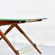 Table basse italienne en acajou, laiton et verre