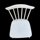 Series of 4 vintage solid wood chairs Scandinavian style