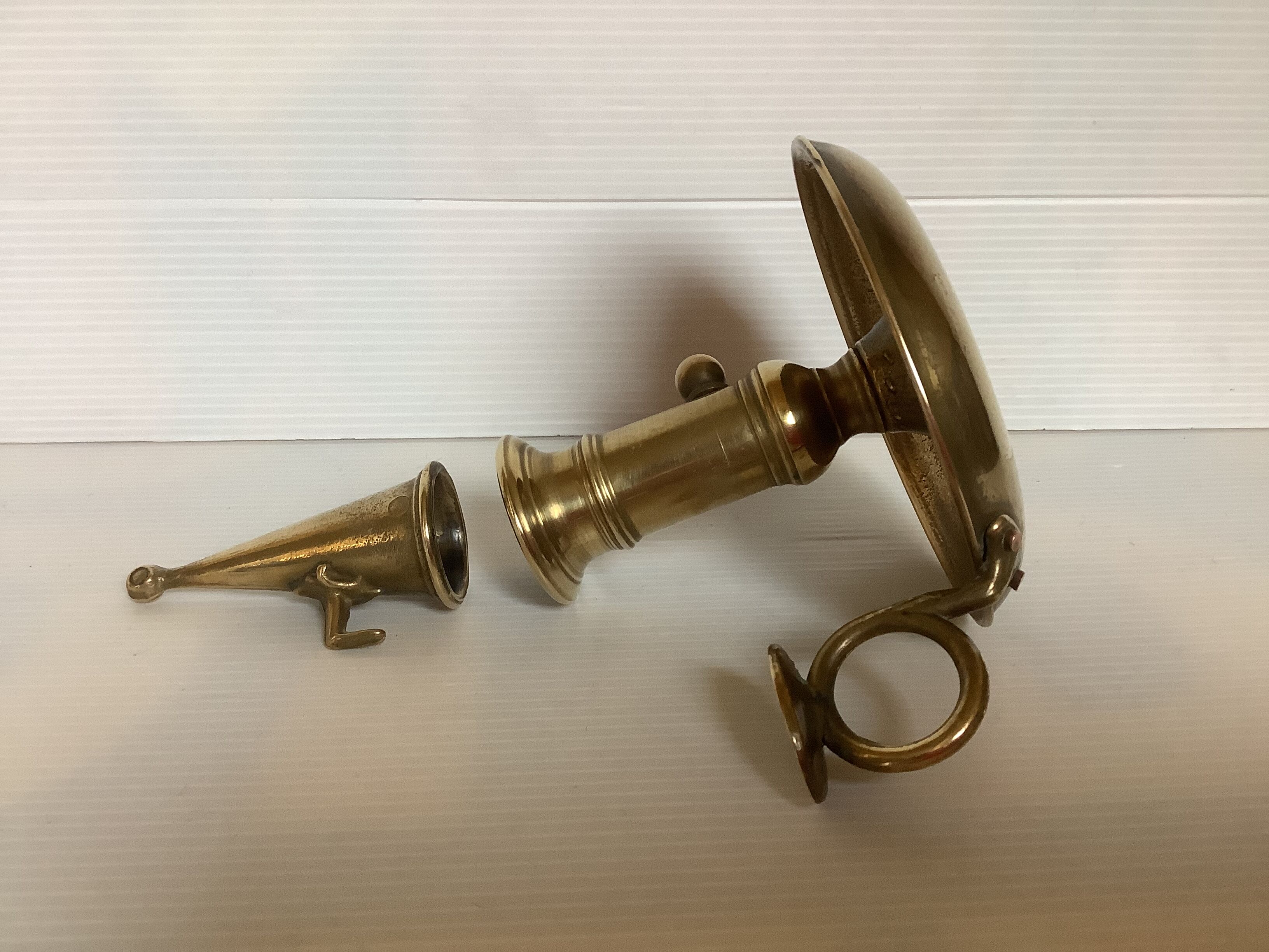 Brass cellar rat candle holder with its fly