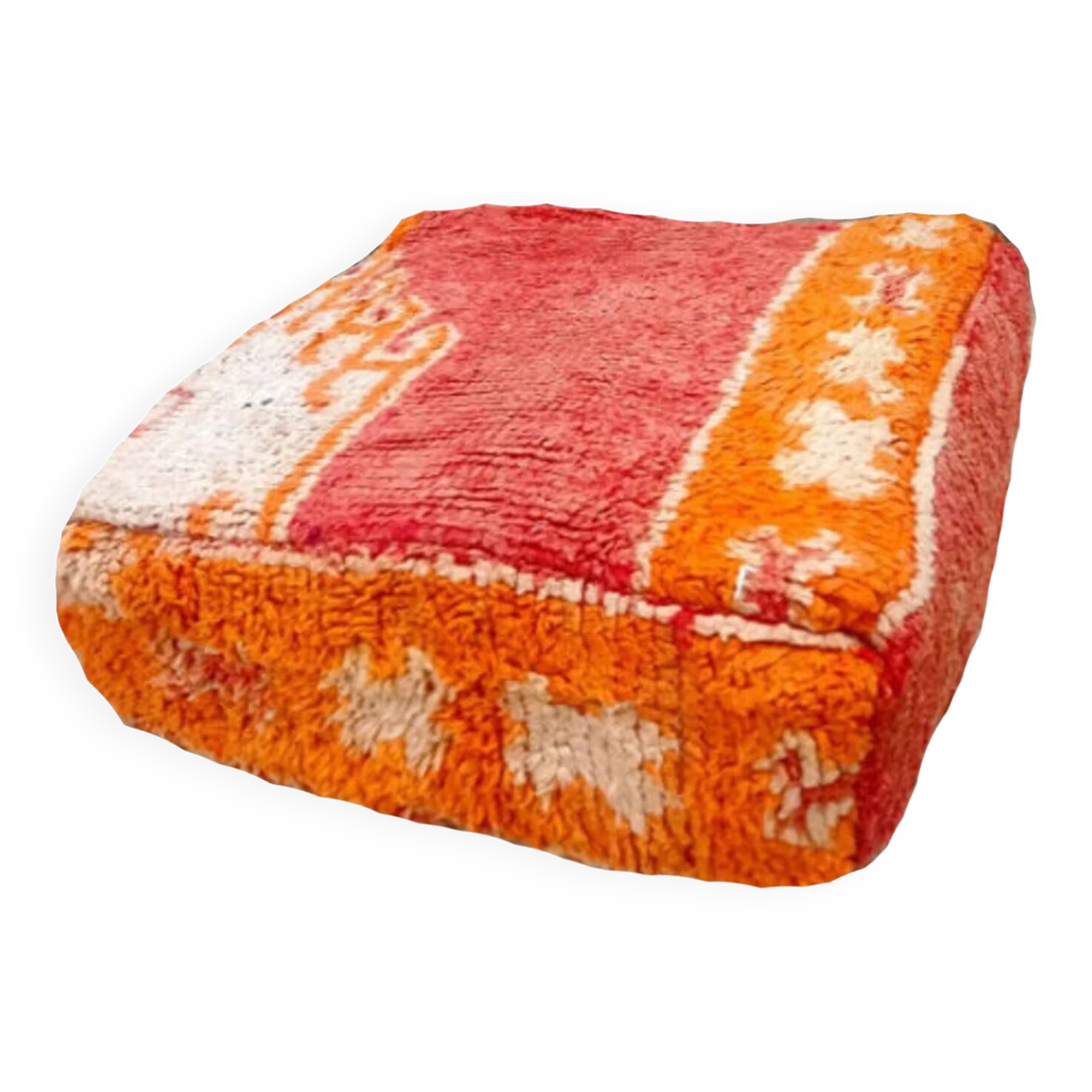 Handmade Berber pouf in wool 60 X 60 X 20 CM