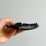 Vide-poche artisanal en céramique noire émaillée