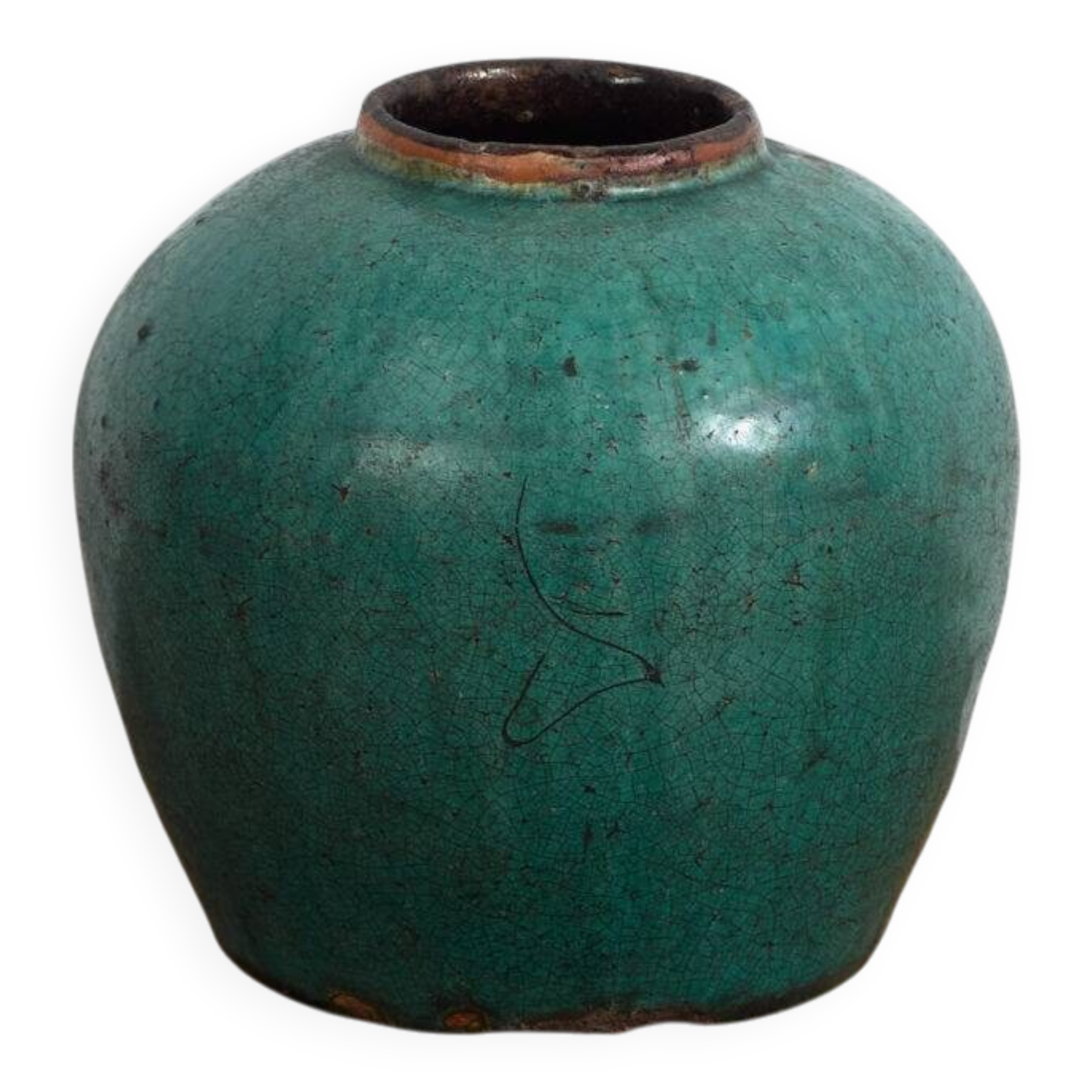 Antique turquoise green vase (circa 1820) #32