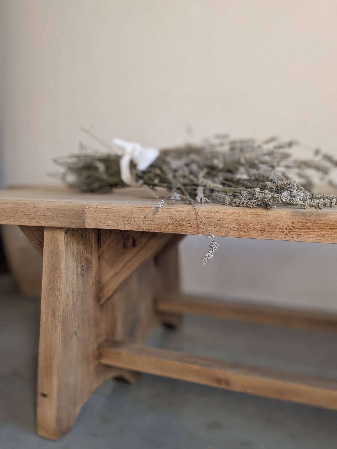 Large solid wood farm benches