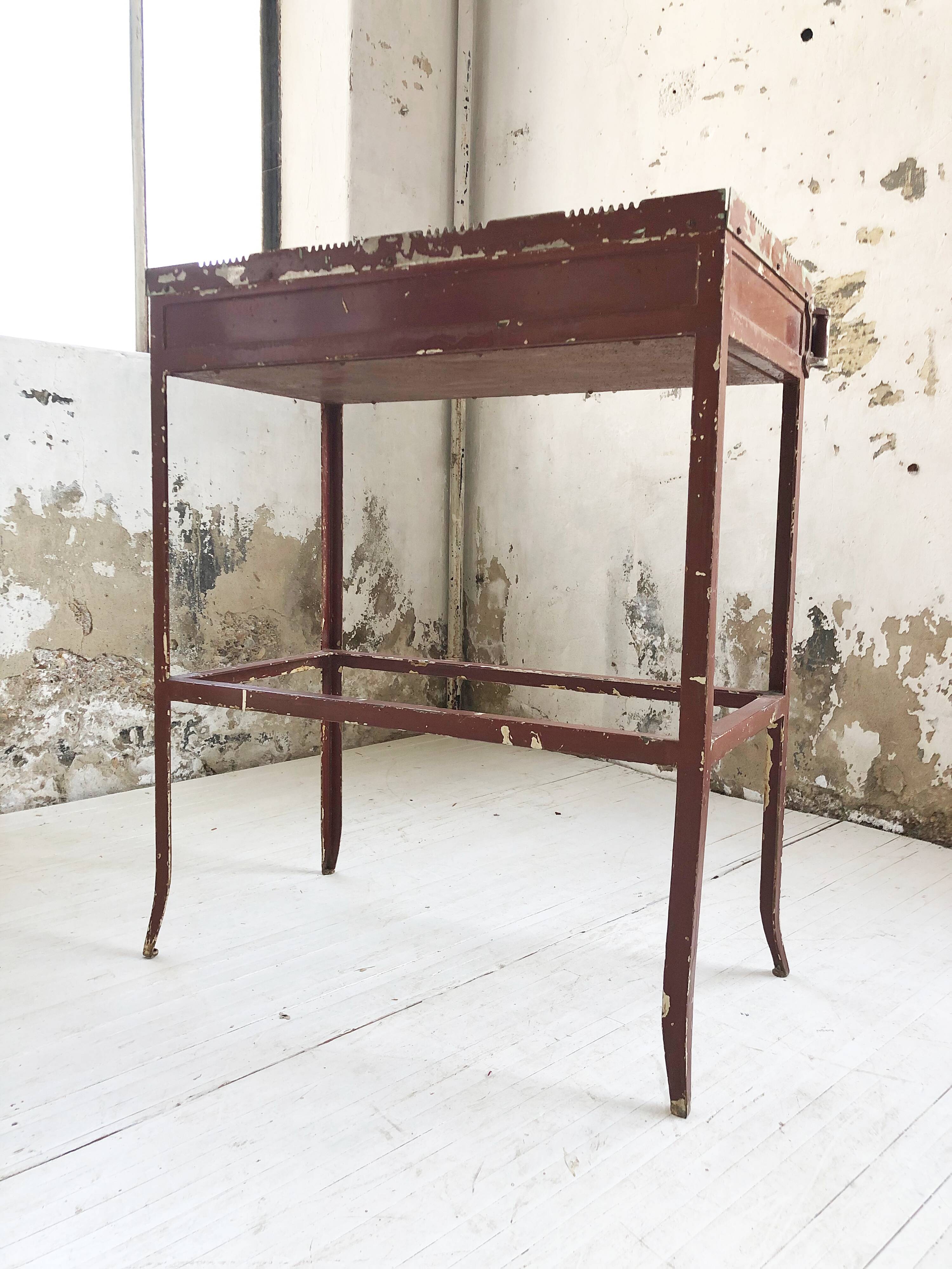 19th metal patinated dentist furniture