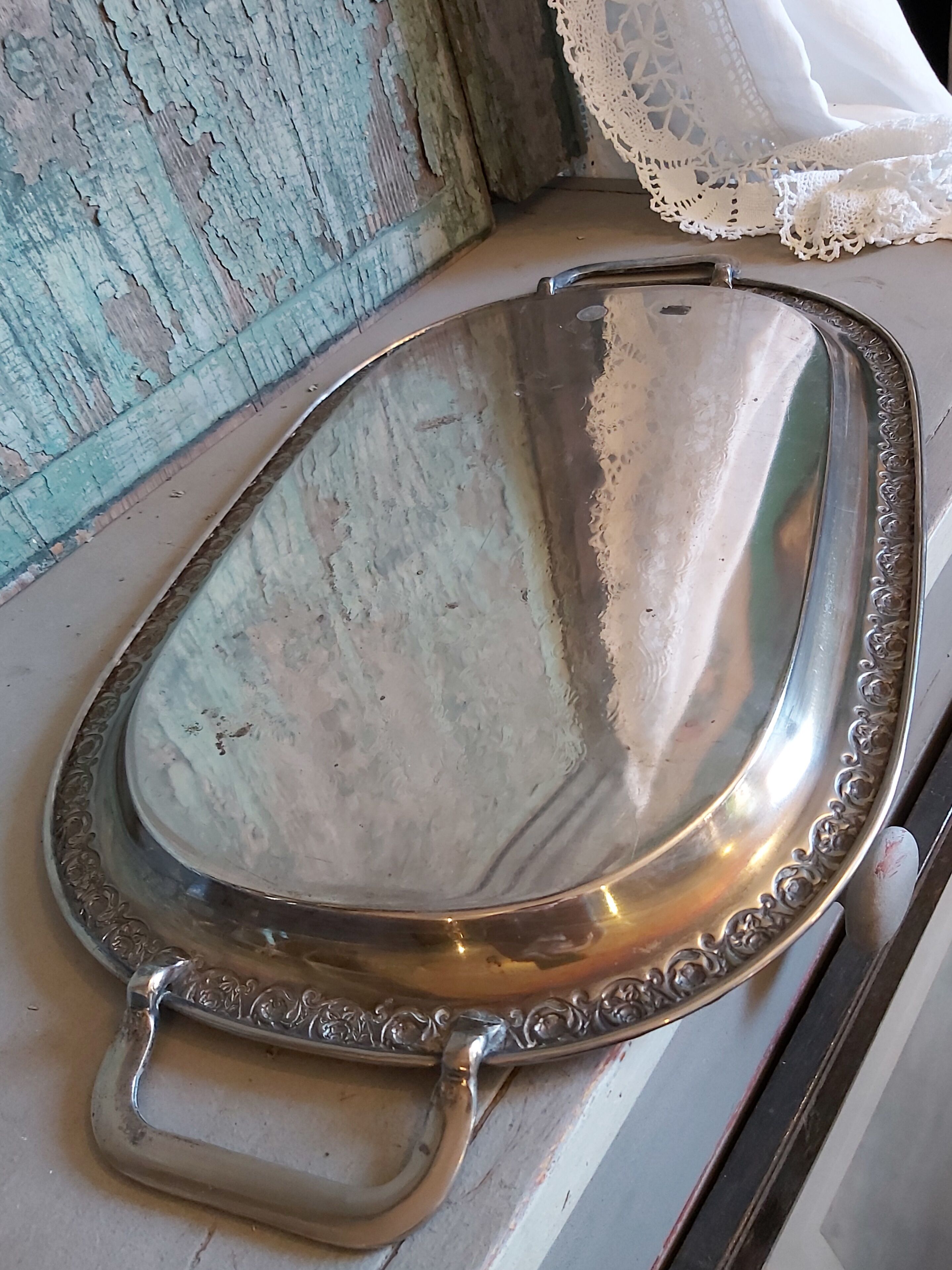 Vintage Swedish tray, silver plated