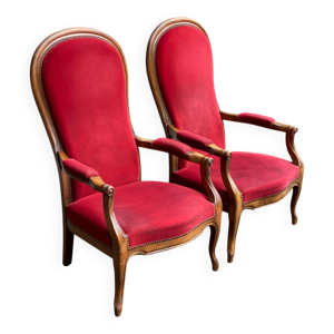 2 fauteuils cabriolets - bordeaux