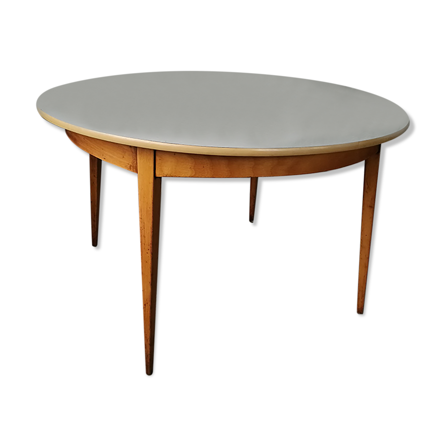 Vintage round table wood and formica