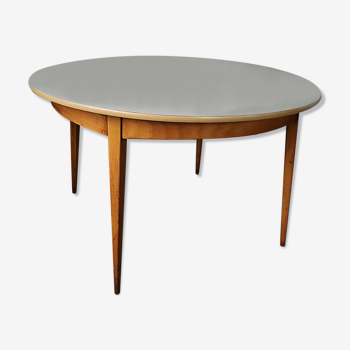 Table ronde vintage bois et formica