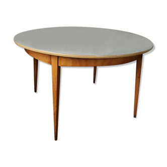 Vintage round table wood and formica