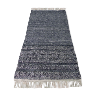 Tapis berbère marocain gris en laine tissé à la main 158x78cm