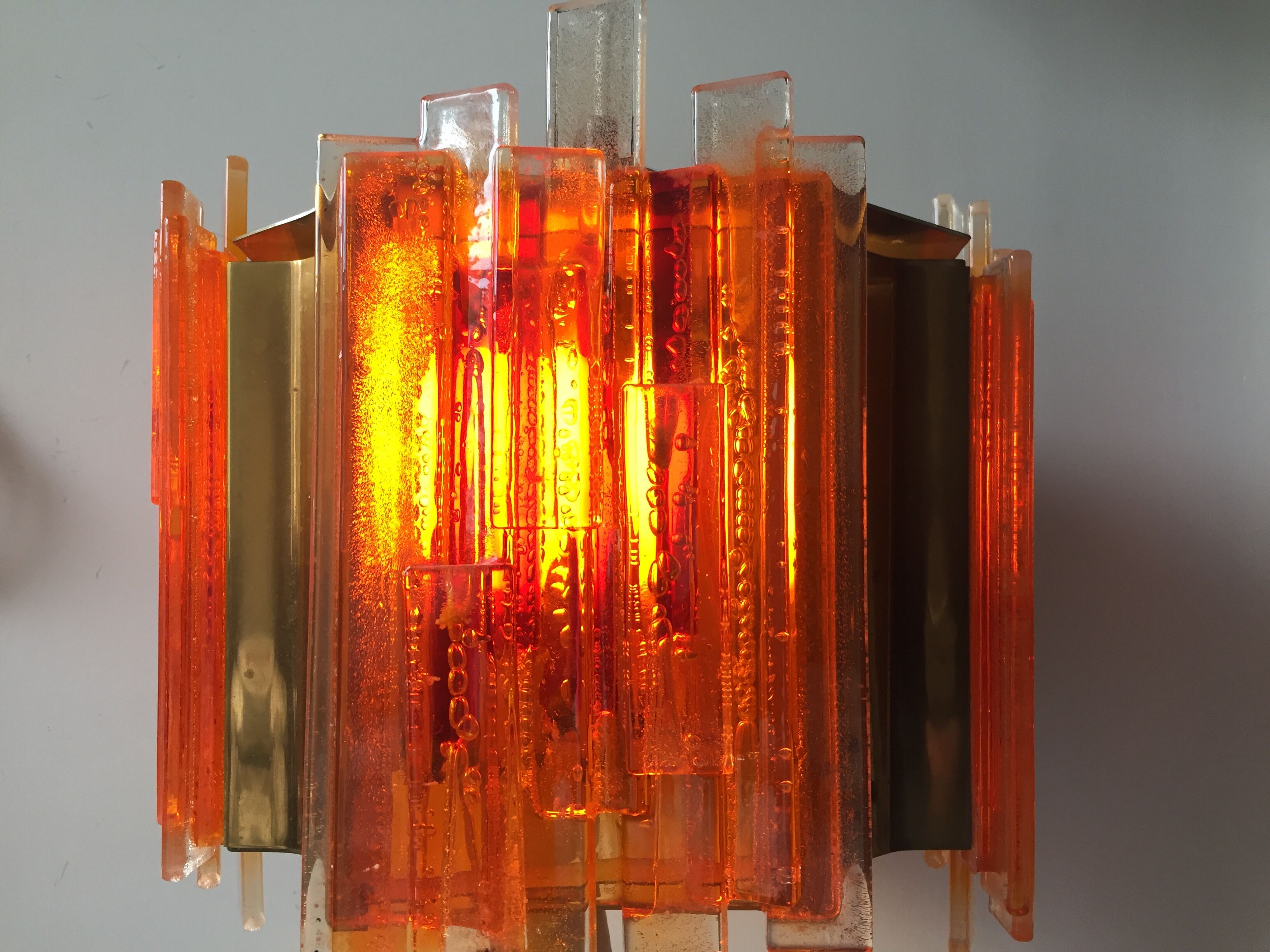 Claus Bolby brass plexiglas ceiling light