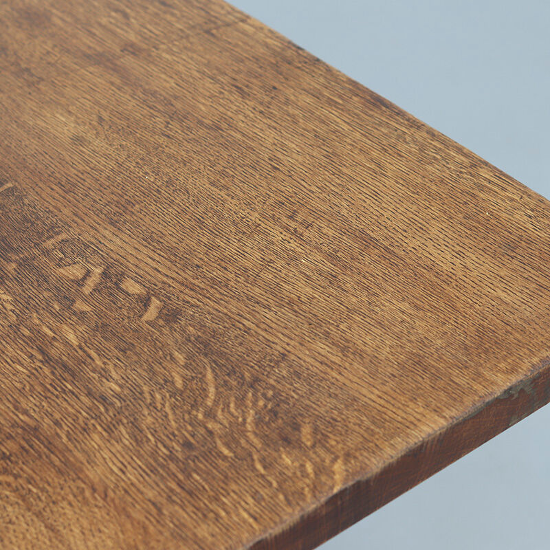 Vintage Rustic Brutalist Dining Table from Oak