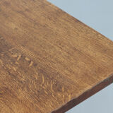 Vintage Rustic Brutalist Dining Table from Oak