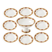 Service en porcelaine MG début XX siecle 8 assiettes et 1 compotier