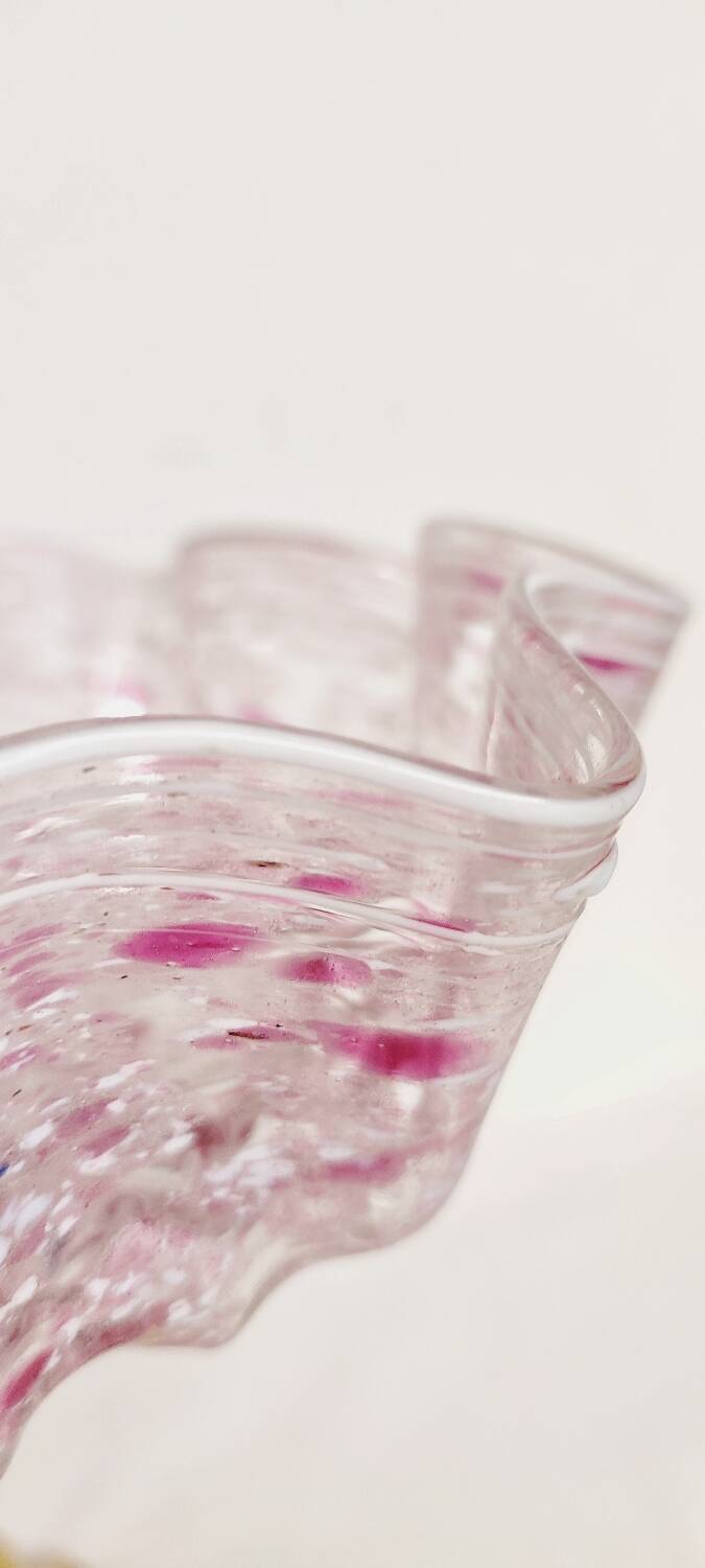 Frutero "Art Nouveau" en cristal de Murano. Italie, années 1940.