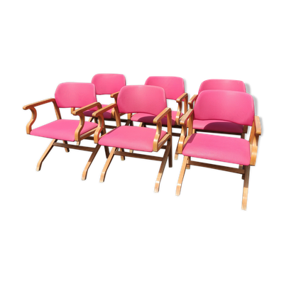 Série de fauteuils vintage thermo plié