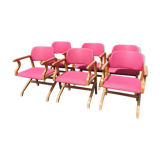 Series of vintage thermo folded armchairs