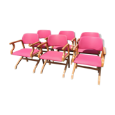 Series of vintage thermo folded armchairs
