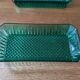 Set of 4 vintage green glass dishes