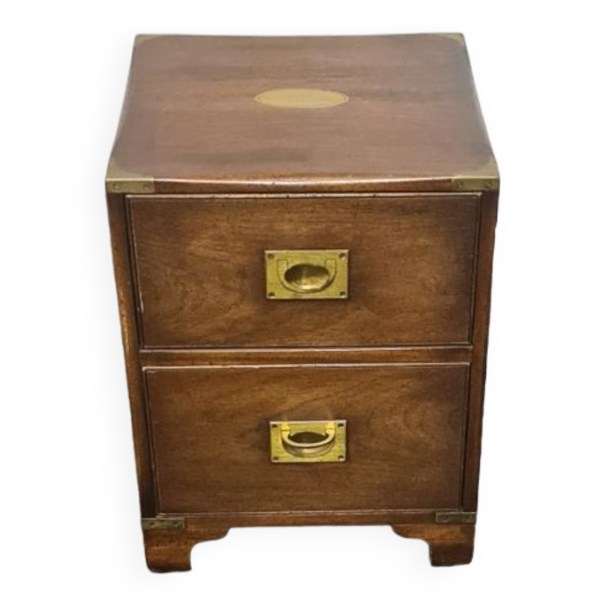 Vintage military campaign wooden bedside table by Reprodux England