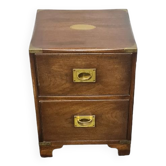 Table de chevet en bois vintage de campagne militaire par Reprodux England