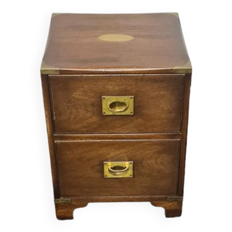 vintage military campaign wooden bedside table by reprodux england