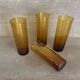 4 tall amber glasses from the 70s/80s