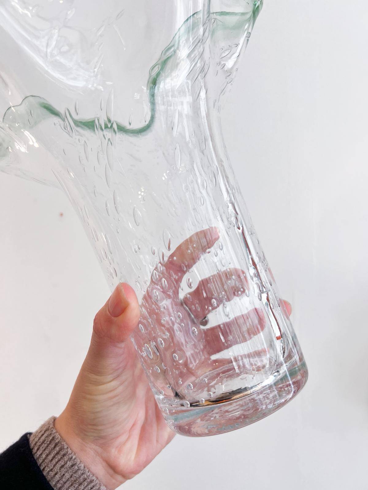 Draped blown glass vase