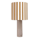 Lampe grès et abat-jour rayé