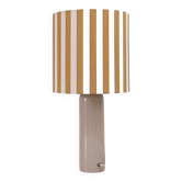Lampe grès et abat-jour rayé