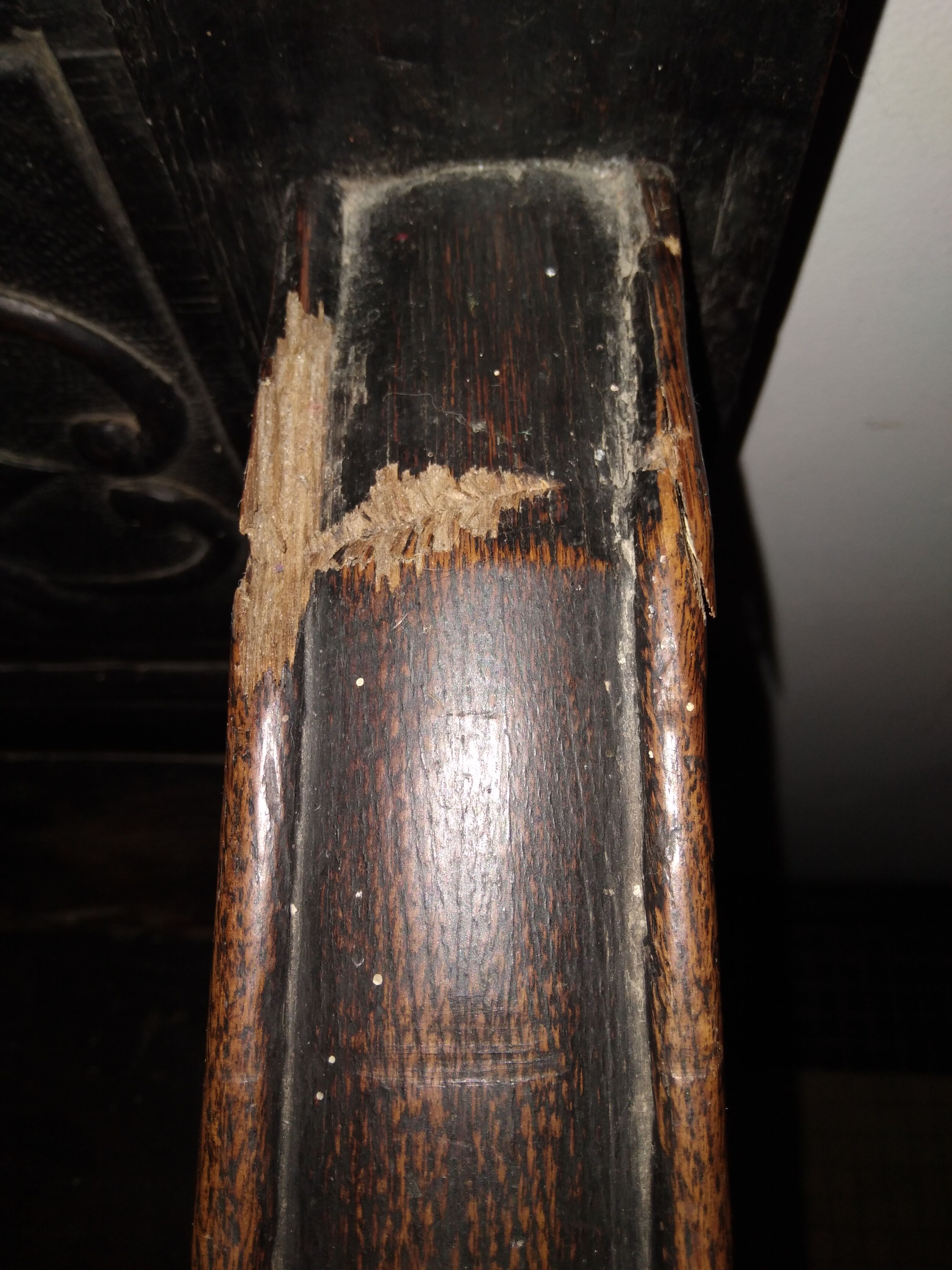 Old Breton enclosed bed chest bench