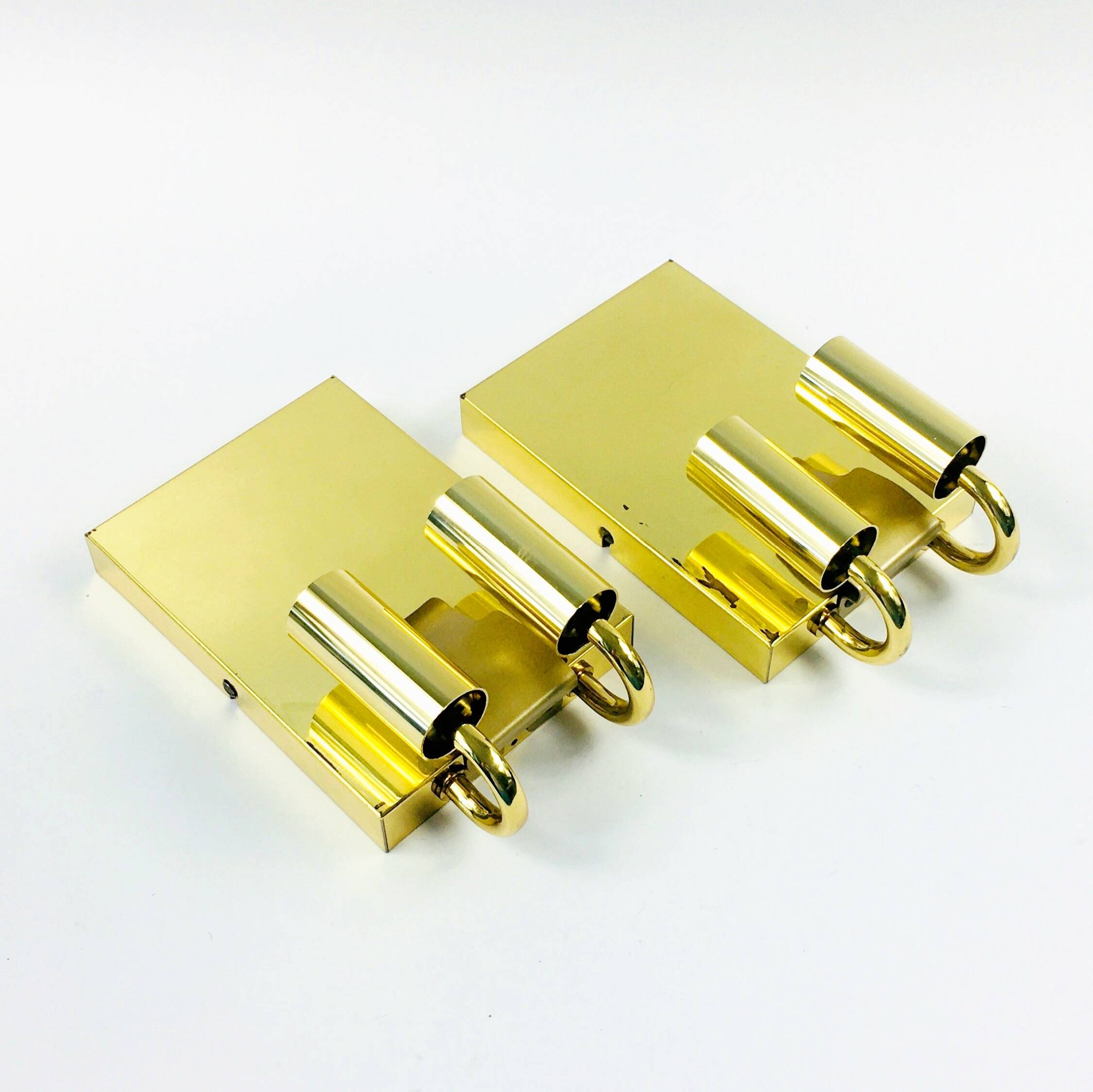 Pair of Mid-Century Glass Wall Lights/Sconces from Limburg, Germany, 1960s