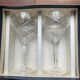 6 engraved crystal stemmed glasses