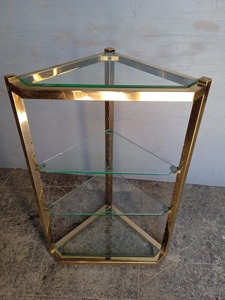 Neckline console metl gilded glass ep 1970