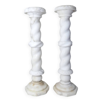 paire de colonnes en albatre