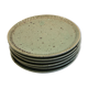 6 dessert plates in green grey sandstone