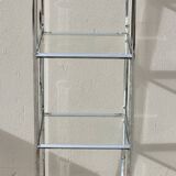 Designer chrome column display shelf - 1970s
