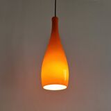 Orange glass 'Bang' pendant lamp by Jacob E. Bang for Fog & Mørup, Denmark 1960's