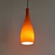 Suspension en verre orange 'Bang' par Jacob E. Bang pour Fog & Mørup, Danemark Années 1960